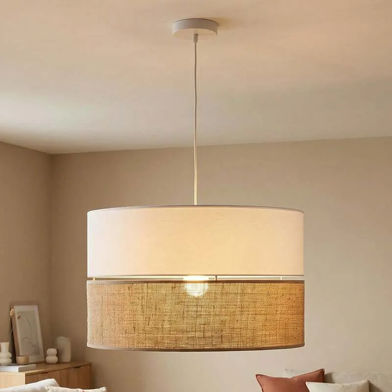 B-Ware Hängeleuchte Linobianco Jute Pendelleuchte dimmbar Leuchte Lampe braun Ø50cm 80W