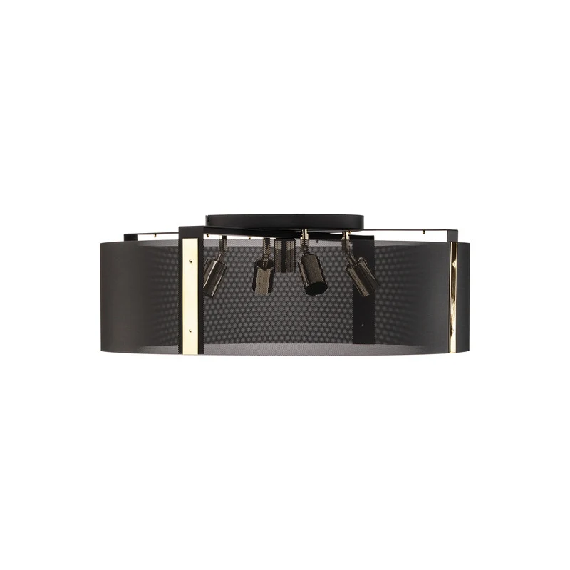 B-Ware Euluna Deckenleuchte Lampe Etro Beleuchtung schwarz gold Stahl Ø 70 cm E27 LED
