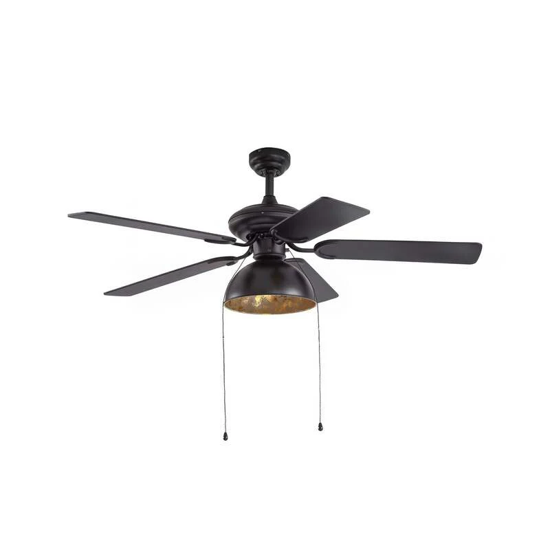 B-Ware Lucande Deckenventilator Shamoian schwarz-gold leise Ø132cm für Räume bis 25m²