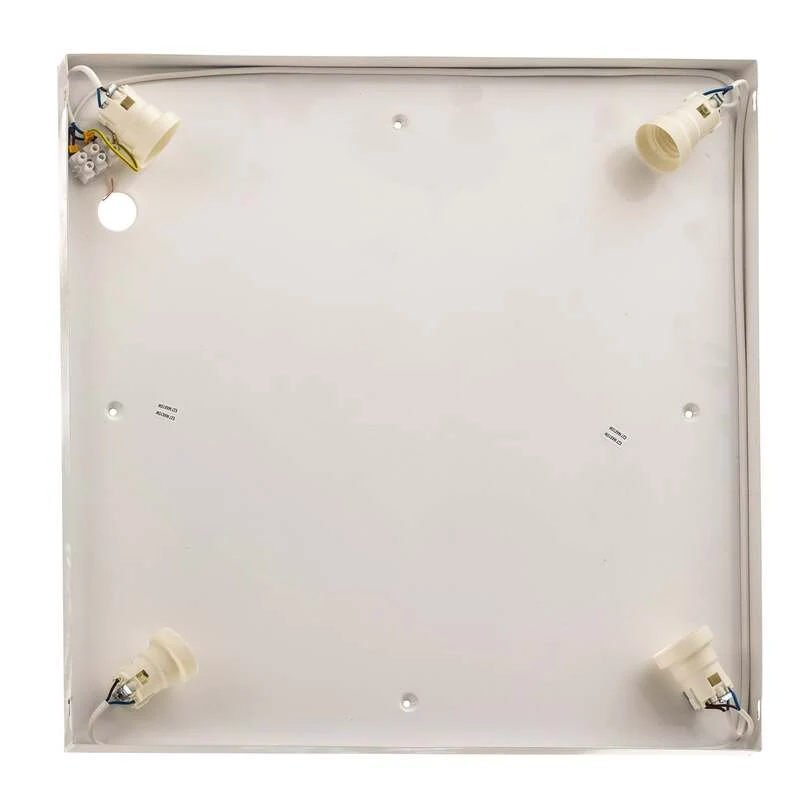 B-Ware Deckenleuchte Tromsö walnuss 50x50 cm Holz Glas 4x15W E27 IP20
