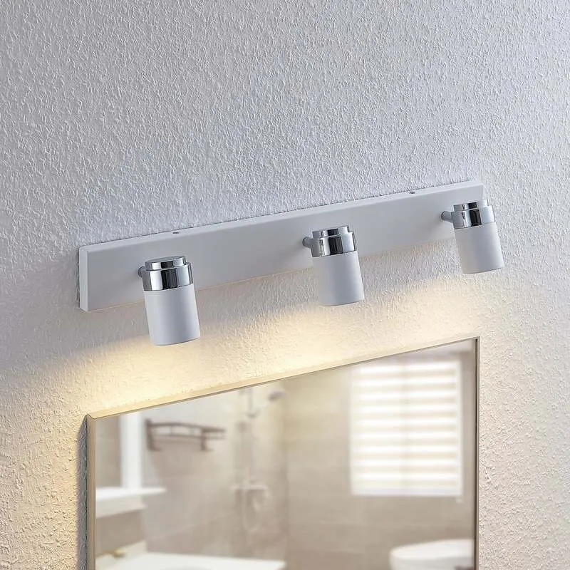 B-Ware Lindby Deckenleuchte Strahler Kardo LED Lampe dimmbar IP44 chrom weiß 3-flammig
