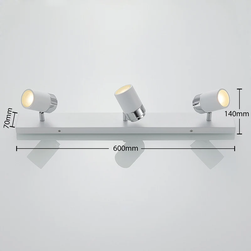 B-Ware Lindby Deckenleuchte Strahler Kardo LED Lampe dimmbar IP44 chrom weiß 3-flammig