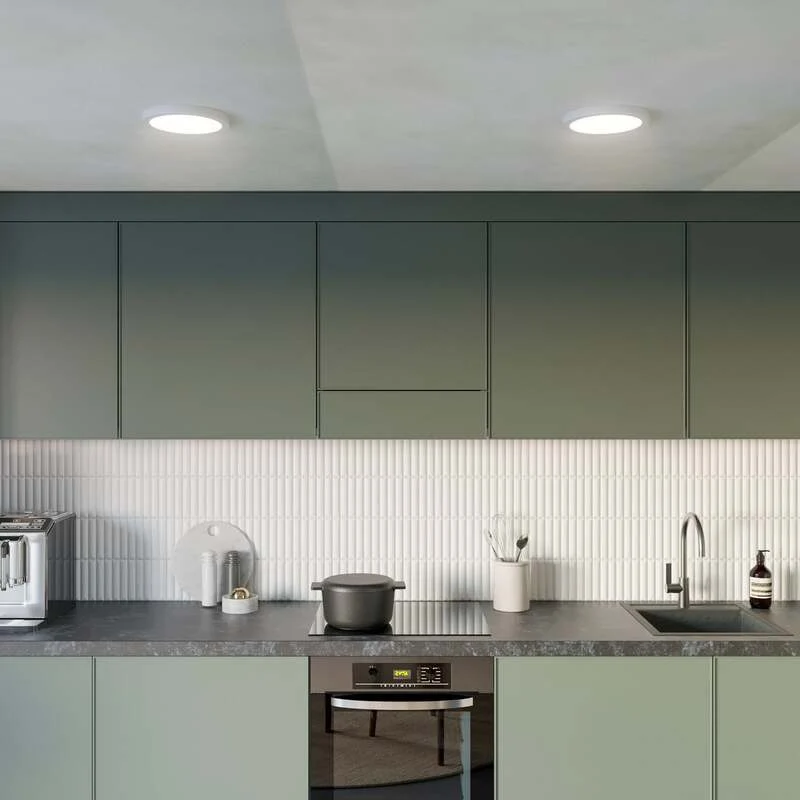 B-Ware Prios Deckenlampe Aureka LED Lampe mit Bewegungsmelder Ø23cm warmweiß weiß