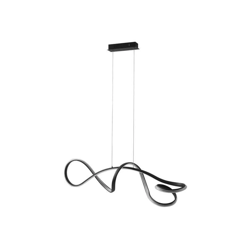 B-Ware Lucande Pendelleuchte Hängelampe LED Rodado schwarz Aluminium Beleuchtung