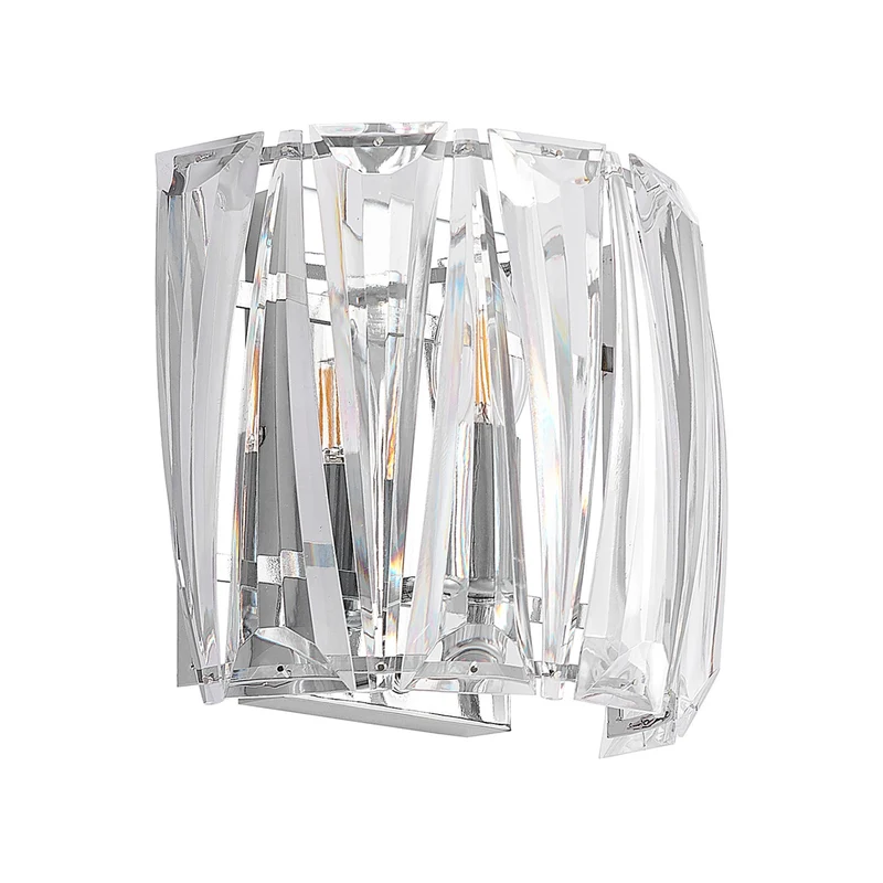 B-Ware Lindby Wandleuchte Wandlampe Sofia LED Leuchte dimmbar chrom transparent 23cm