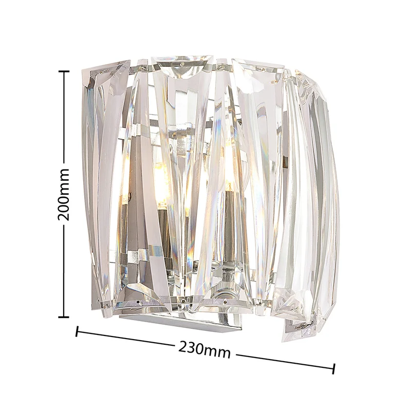 B-Ware Lindby Wandleuchte Wandlampe Sofia LED Leuchte dimmbar chrom transparent 23cm