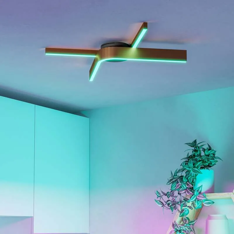 B-Ware EGLO FOLCINO-Z MATTER Ceiling Lamp 640x400 RGB/CCT 3720lm Black/bronze
