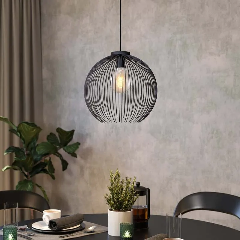 B-Ware Eglo Hängeleuchte Pendelleuchte VENEZUELA LED dimmbar schwarz Ø40cm Metall E27