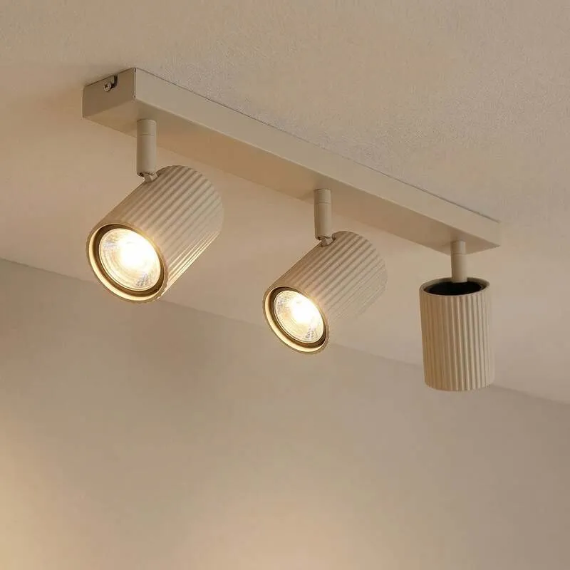 B-Ware Lindby Deckenspots Kardis LED Strahler 3-flg dimmbar beige 45x6cm Metall GU10