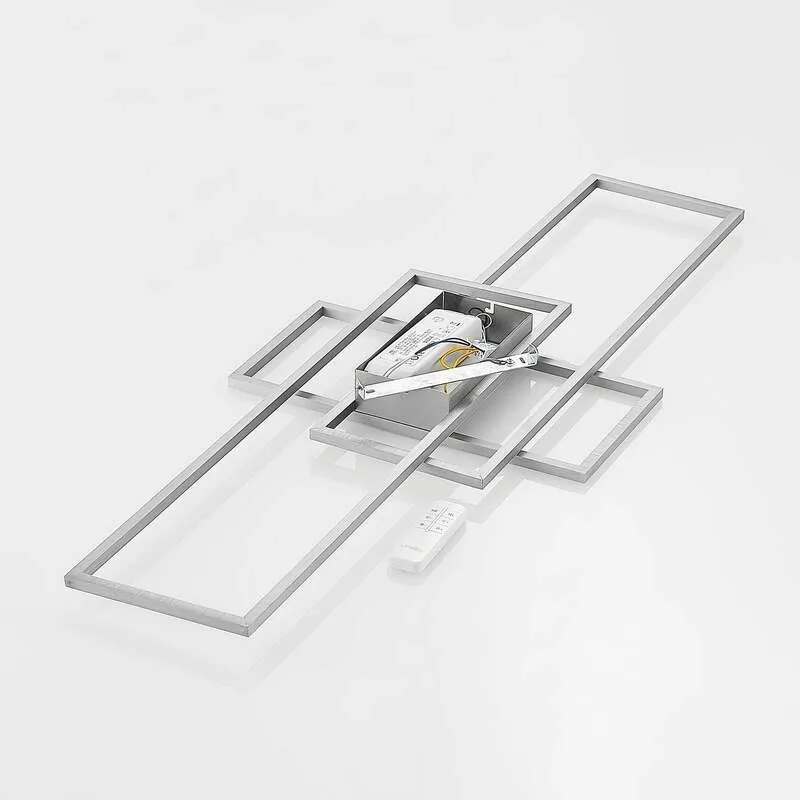 B-Ware Lindby Deckenleuchte Caitlin LED Lampe dimmbar nickel CCT Fernbedienung 105x42cm