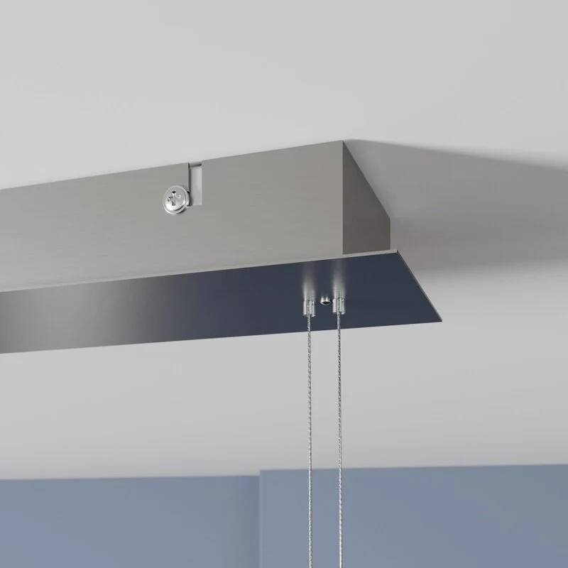 B-Ware Lindby Pendelleuchte Hängeleuchte LED Manon Glas Metall höhenverstellbar grau