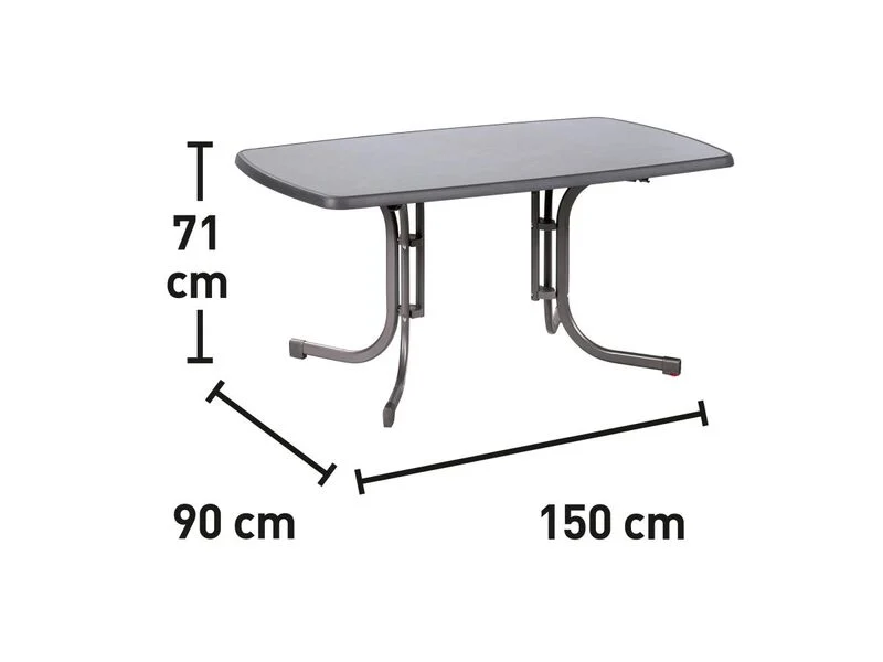 B-Ware Gartentisch Vigo Outdoor Tisch Terrassentisch grau pulverbeschichtet 150x90cm