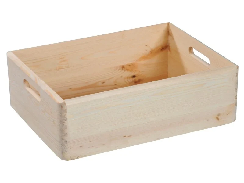 C-Ware Kesper Allzweckkiste Kiefer 50 l Aufbewahrungsbox mit Tragegriffen natur
