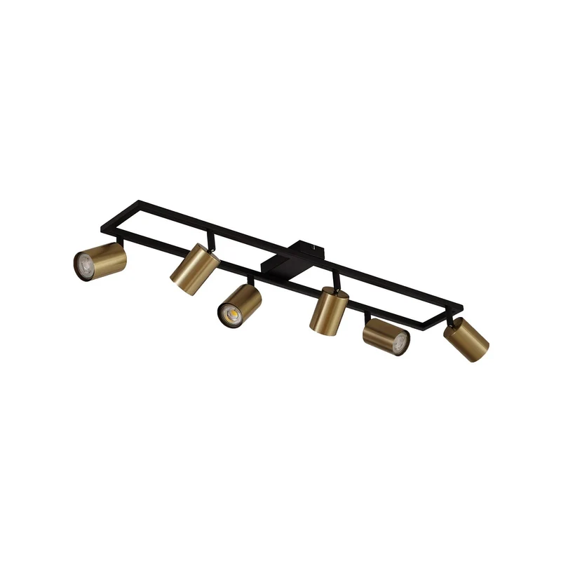 B-Ware Lindby Deckenstrahler Strahler Bravius messing 6-flammig Eisen