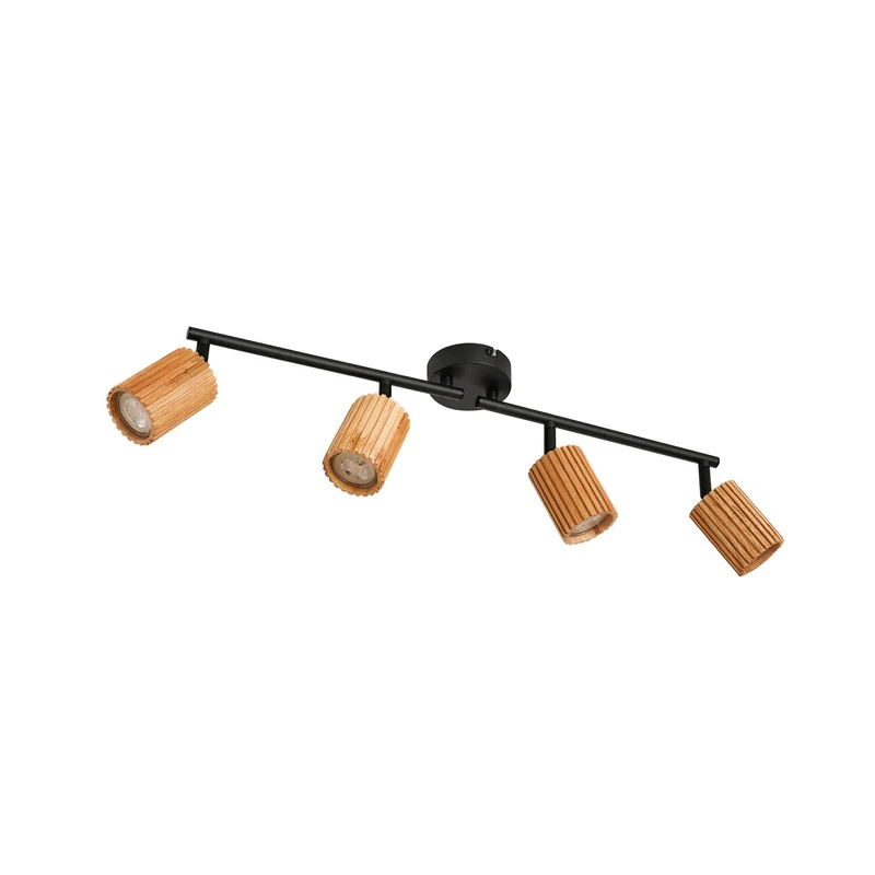 B-Ware Lindby Deckenstrahler Strahler Stralino Deckenleuchte 4-flg Lampe L60 cm Holz