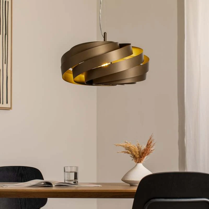 B-Ware Euluna Vento Hängeleuchte Pendelleuchte Deckenleuchte kaffeebraun Ø 50 cm