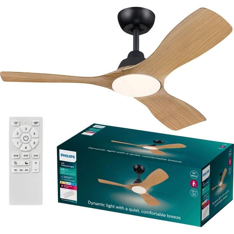 B-Ware Philips Olas Deckenventilatorleuchte Lüfter LED 42 Zoll 30W 24W Weiß