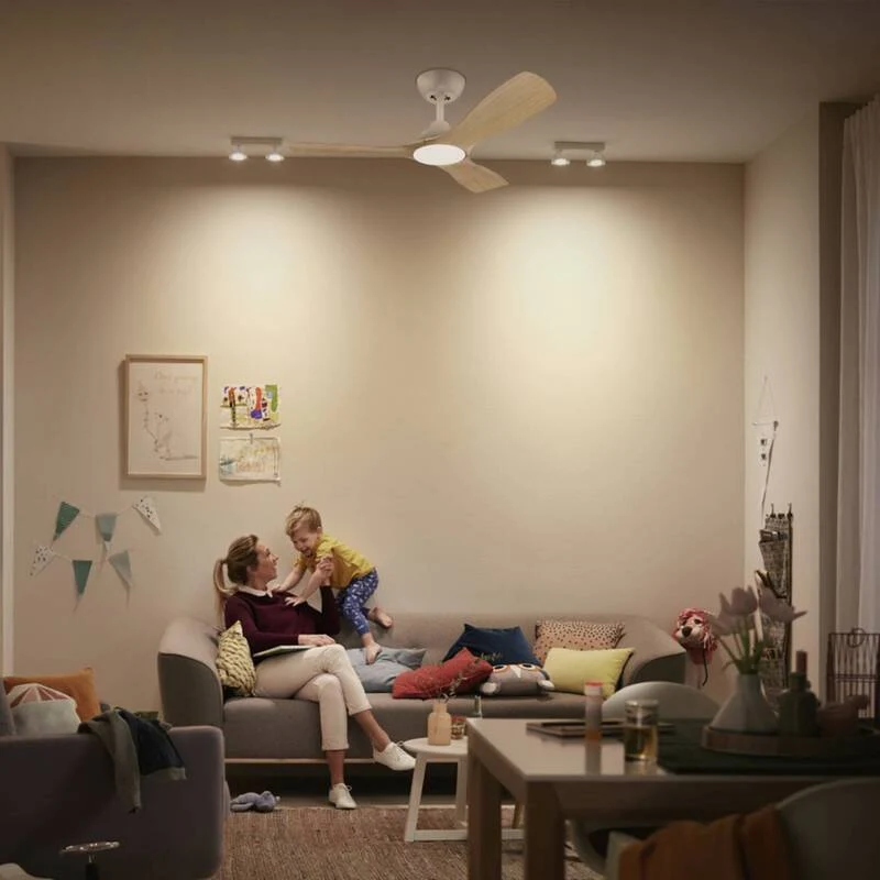 B-Ware Philips LED Ventilator Deckenlüfter Olas 106 cm braun weiß Deckenventilator