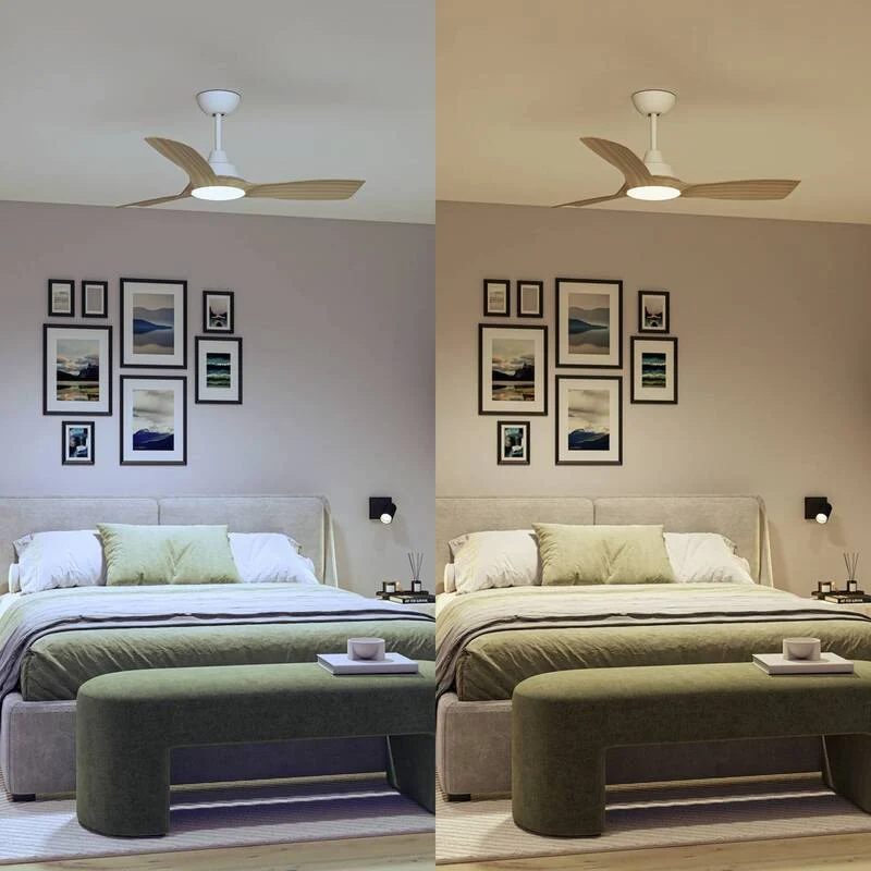 B-Ware Philips LED Ventilator Deckenlüfter Olas 106 cm braun weiß Deckenventilator