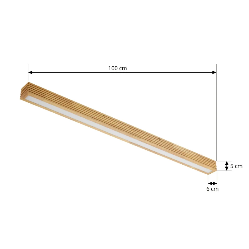 B-Ware Lucande Deckenleuchte Lampe LED Eiche hellbraun Emara dimmbar Wohnzimmer Holz