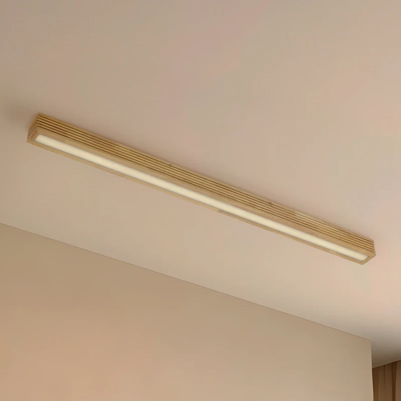 B-Ware Lucande Deckenleuchte Lampe LED Eiche hellbraun Emara dimmbar Wohnzimmer Holz