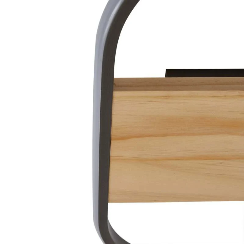 B-Ware Lindby LED-Deckenleuchte Romilda Deckenlampe Leuchte Lampe grau Holz 37 cm breit