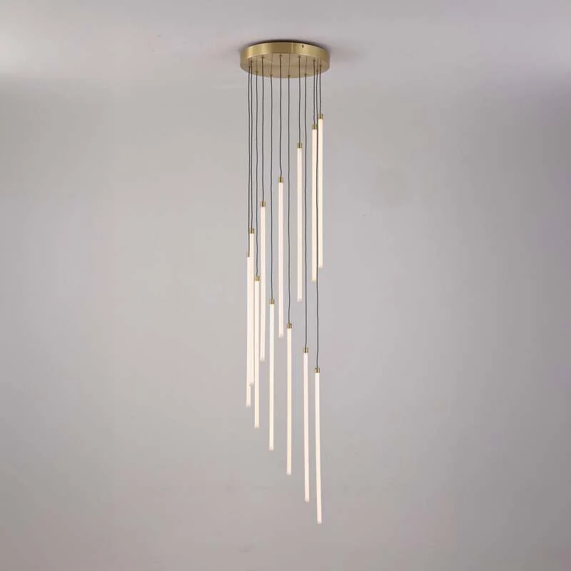 B-Ware Searchlight LED Hängeleuchte Pendelleuchte Flare messingfarben Metall Silikon 35