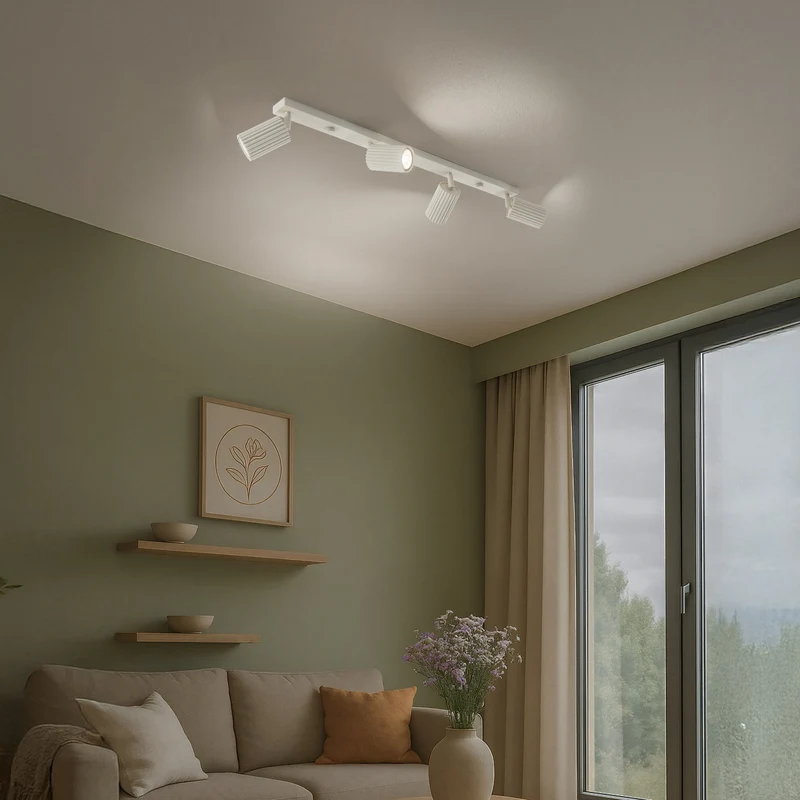 B-Ware SOLLUX LIGHTING Marke Deckenstrahler Spot Lampe Karbon beige Länge 81 cm