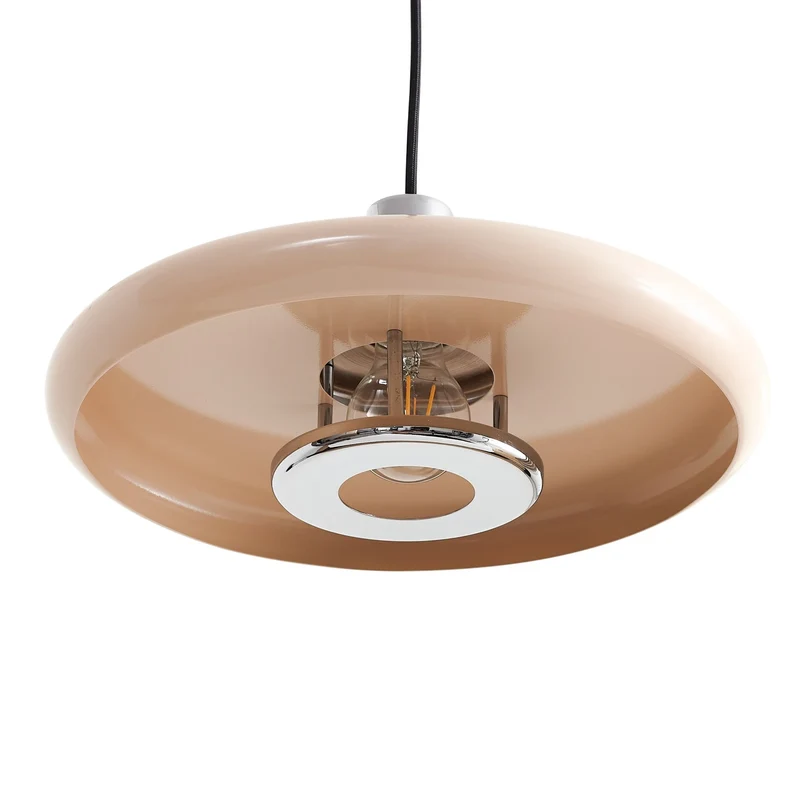 B-Ware Lindby Pendelleuchte Hängelampe Lampe Retro LED E27 beige Metall 35 cm