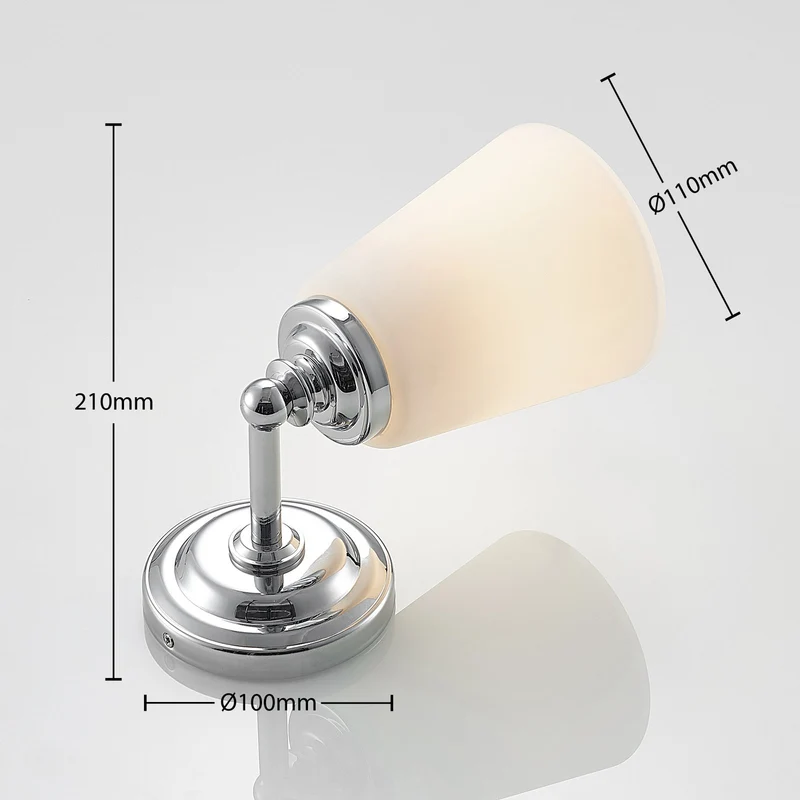 B-Ware Arcchio Mahdi Bad-Wandleuchte Wandleuchte Lampe Leuchte Glasschirm E14 chrom