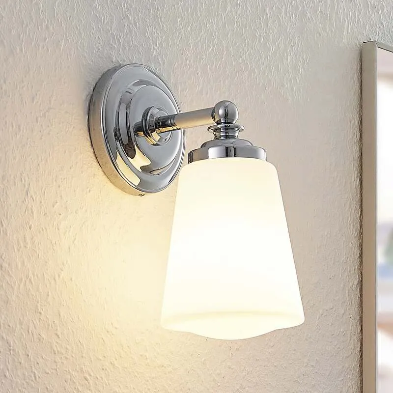 B-Ware Arcchio Mahdi Bad-Wandleuchte Wandleuchte Lampe Leuchte Glasschirm E14 chrom