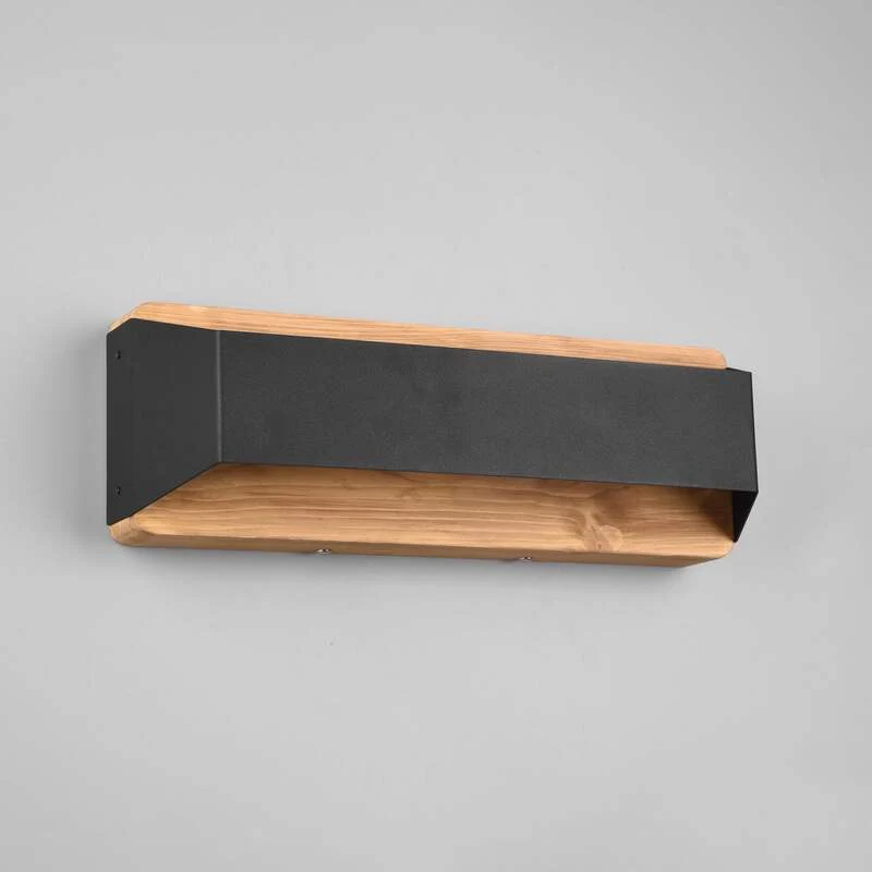 B-Ware Wandleuchte Wandlampe Trio Lighting Arino LED schwarz matt Metall Holz dimmbar