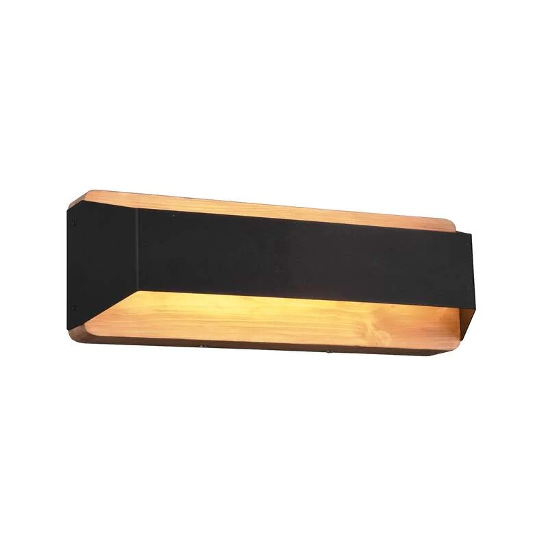 B-Ware Wandleuchte Wandlampe Trio Lighting Arino LED schwarz matt Metall Holz dimmbar