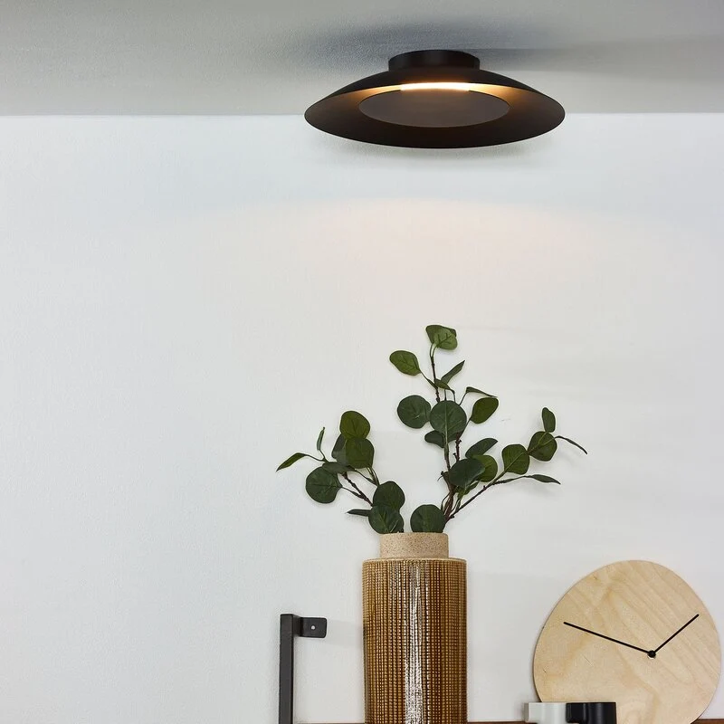 B-Ware Lucide LED-Deckenlampe Foskal in Schwarz Ø 34,5 cm Deckenlampe Deckenlicht LED