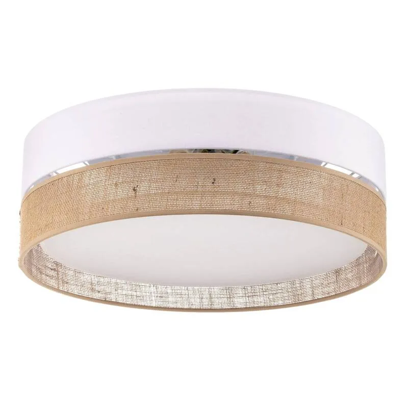 B-Ware Euluna Deckenlampe Linobianco Deckenlampe Lampe 3-flmg E27 Ø 45 cm weiß braun