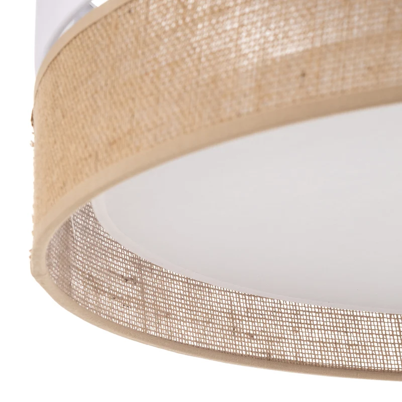 B-Ware Euluna Deckenlampe Linobianco Deckenlampe Lampe 3-flmg E27 Ø 45 cm weiß braun