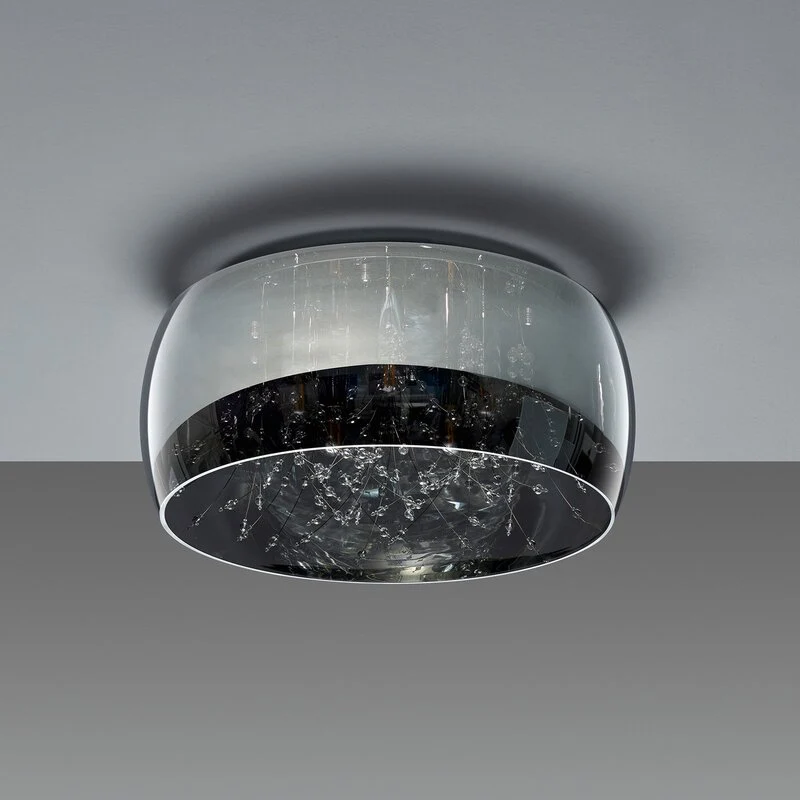 B-Ware Trio Lighting Deckenlampe Crystel Deckenlampe Lampe aus Glas chrom Ø 50 cm E14