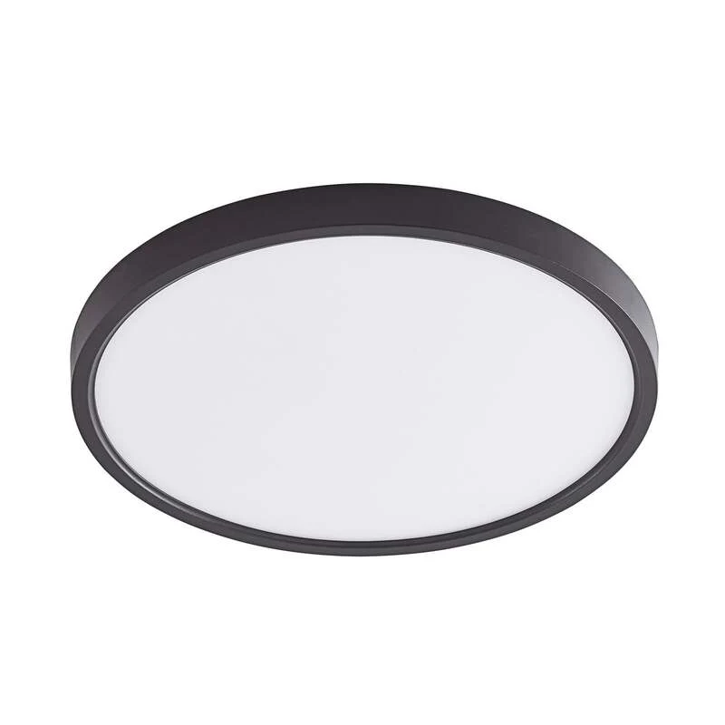 B-Ware Lindby LED-Deckenleuchte Pravin dimmbar Ø 30 cm mattschwarz warmweiß 17 W