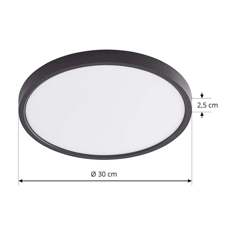 B-Ware Lindby LED-Deckenleuchte Pravin dimmbar Ø 30 cm mattschwarz warmweiß 17 W