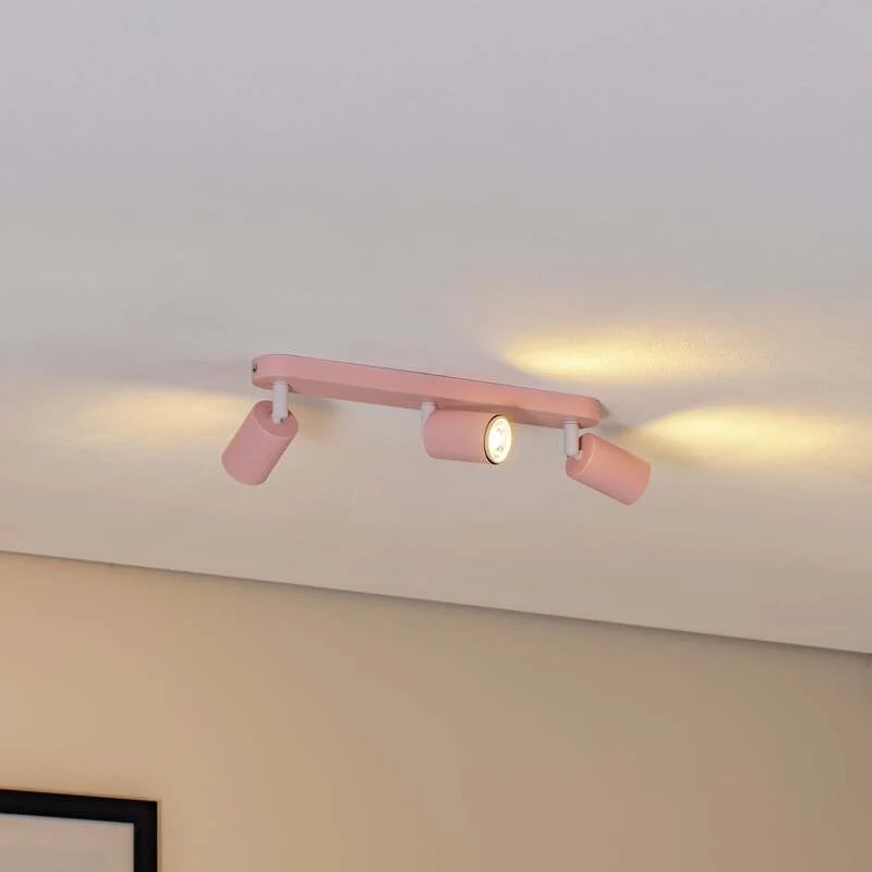 B-Ware TK Lighting Deckenstrahler Livia LED Strahler dimmbar rosa 3-flg 52cm Metall
