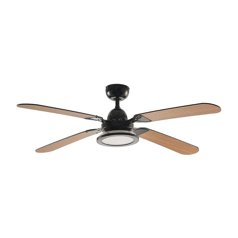 B-Ware Lucande Deckenventilator Tedric LED Ventilator schwarz leise 133cm für Räume