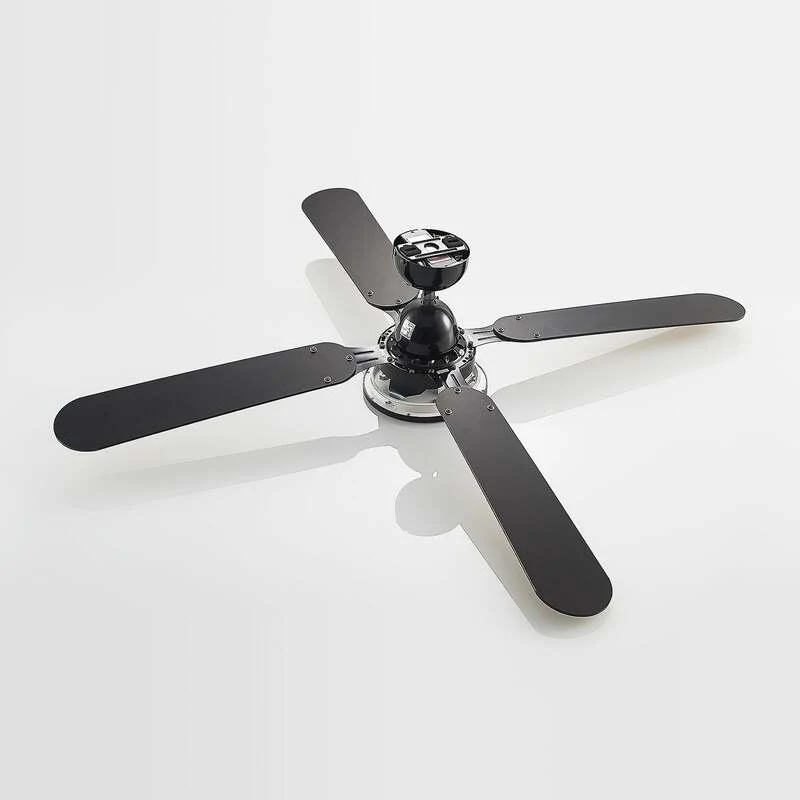 B-Ware Lucande Deckenventilator Tedric LED Ventilator schwarz leise 133cm für Räume