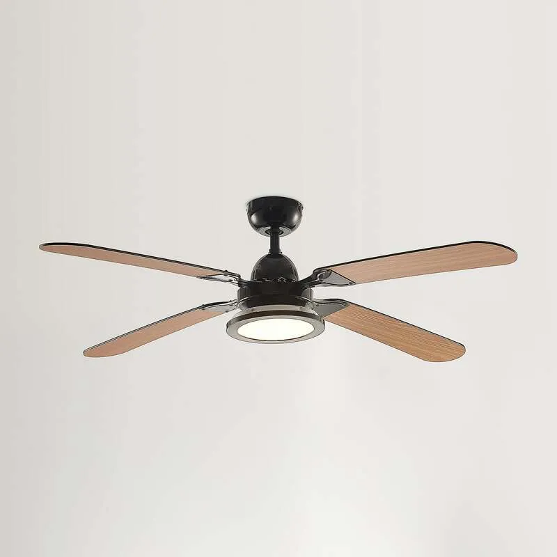 B-Ware Lucande Deckenventilator Tedric LED Ventilator schwarz leise 133cm für Räume