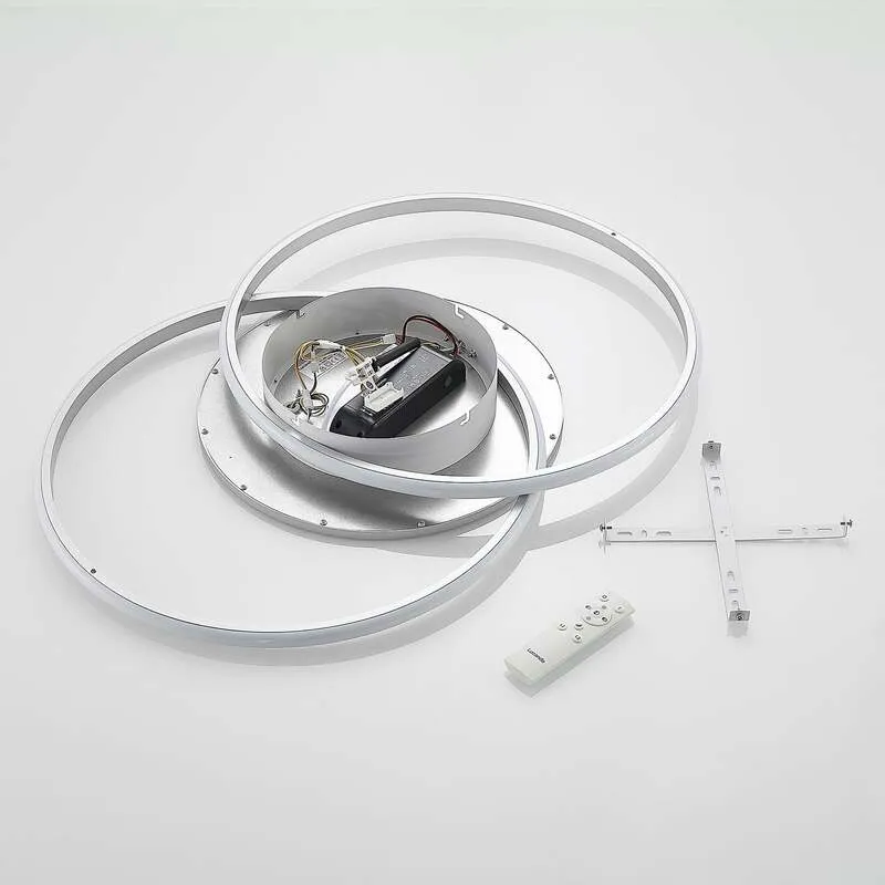 B-Ware Lucande Deckenlampe Senne LED dimmbar CCT Wandleuchte silber Aluminium Eisen