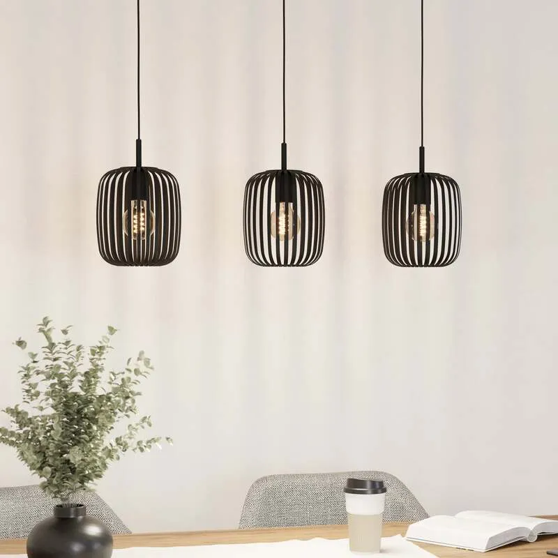 B-Ware Eglo Hängeleuchte Romazzina LED Hängelampe Pendelleuchte dimmbar schwarz 90cm