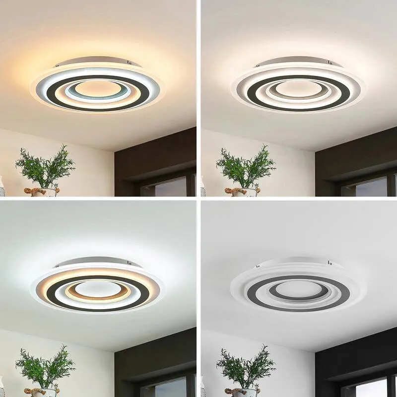 B-Ware Lindby Deckenleuchte Jazmina LED Lampe dimmbar CCT anthrazit Ø50cm 5390lm