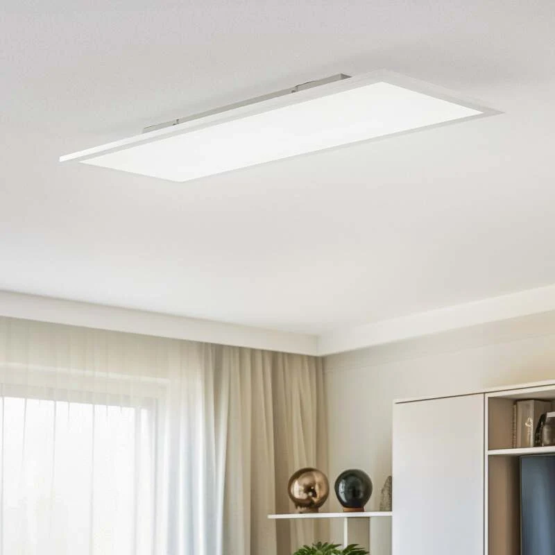 B-Ware Lindby Deckenleuchte LED Livel dimmbar CCT 80x30cm Fernbedienung silber 2900lm