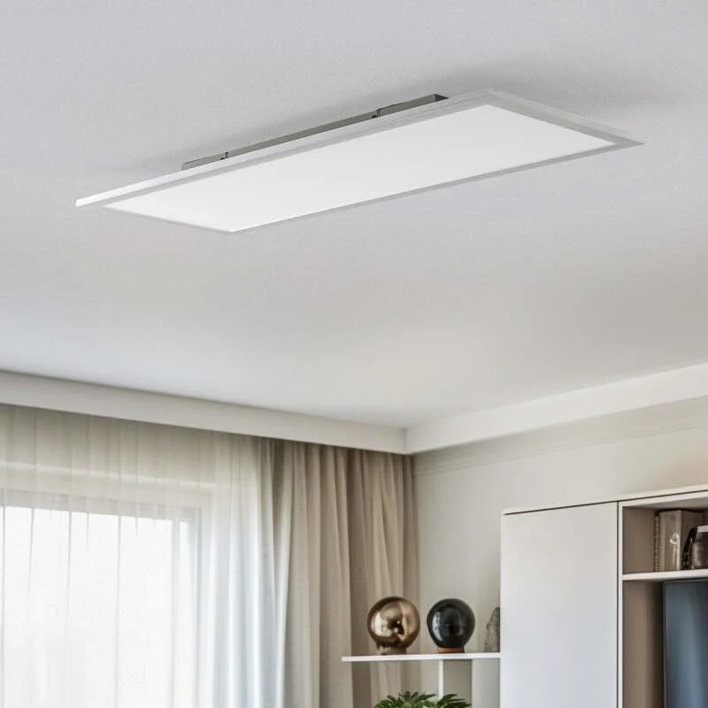 B-Ware Lindby Deckenleuchte LED Livel dimmbar CCT 80x30cm Fernbedienung silber 2900lm