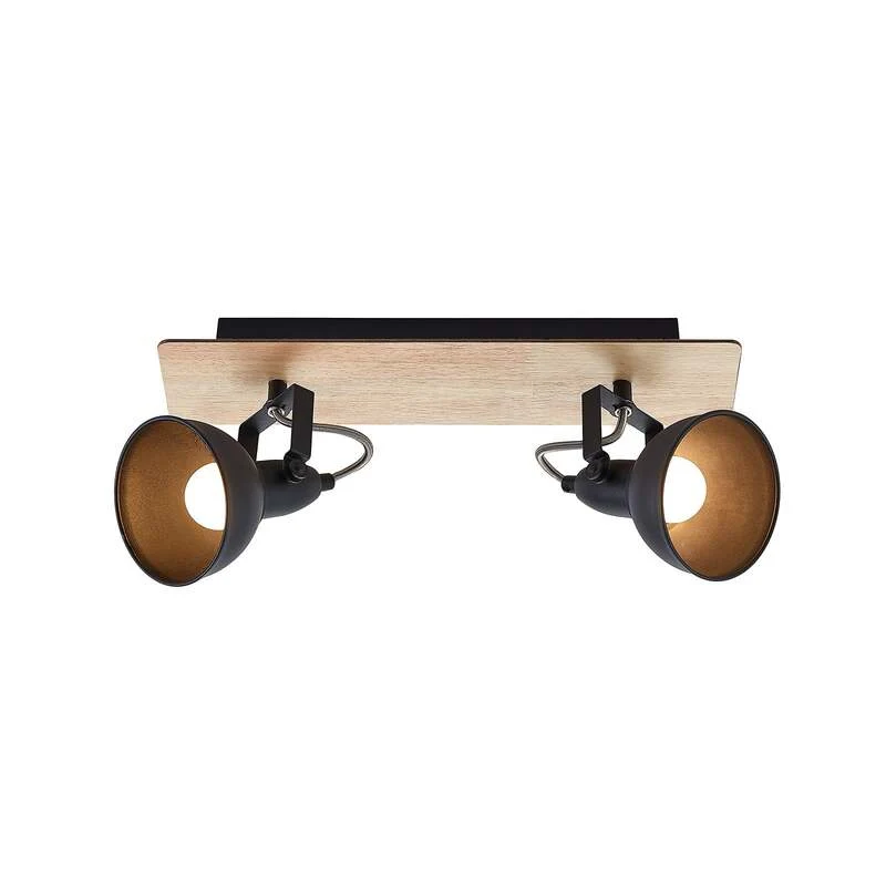B-Ware Lindby Deckenlampe Aylis 2-flg 40 cm schwarz Holz E14 drehbar schwenkbar