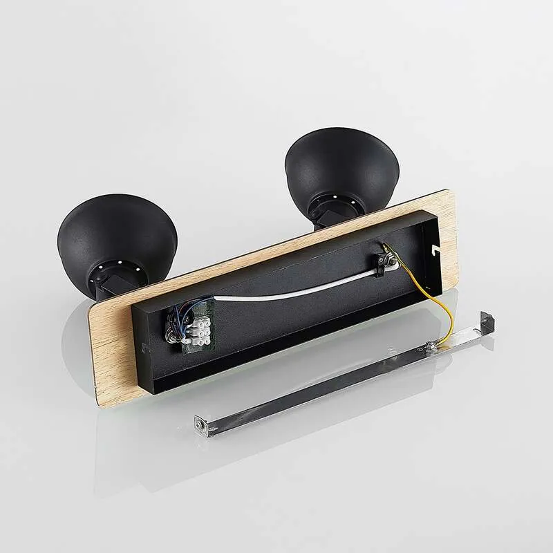 B-Ware Lindby Deckenlampe Aylis 2-flg 40 cm schwarz Holz E14 drehbar schwenkbar